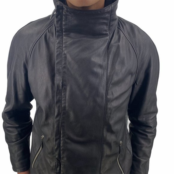 Emporio Armani Lamb Leather Combo Layered Jacket IT 56 US 46 - Picture 10 of 16